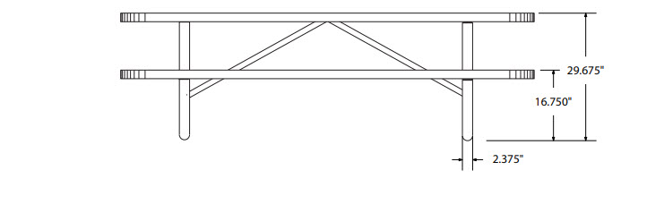Metal Picnic Table 8' (T8XPP) - Image 2