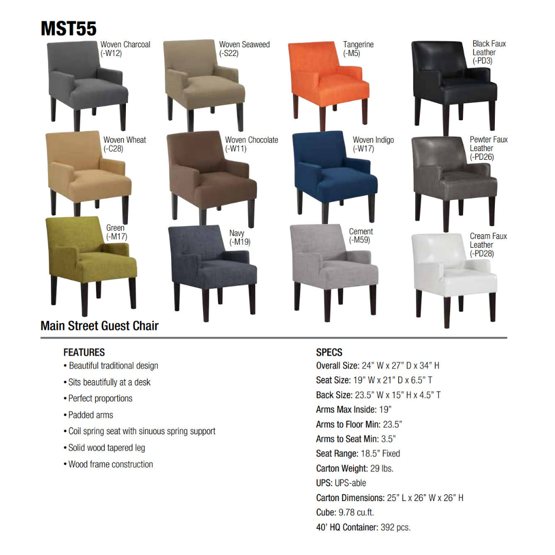 MAIN STREET GUEST CHAIR (MST55) (QUICK SHIP) - Image 3