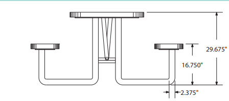 Metal Picnic Table 8' (T8XPP) - Image 3