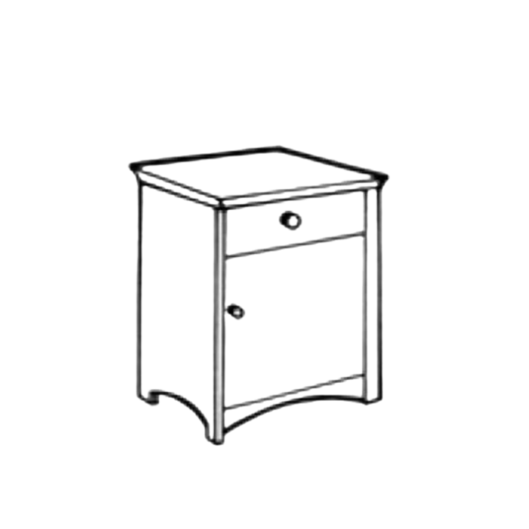 Evy Nightstand with Top Drawer & Compartment Door (S2-BCDD-2020) - Image 8