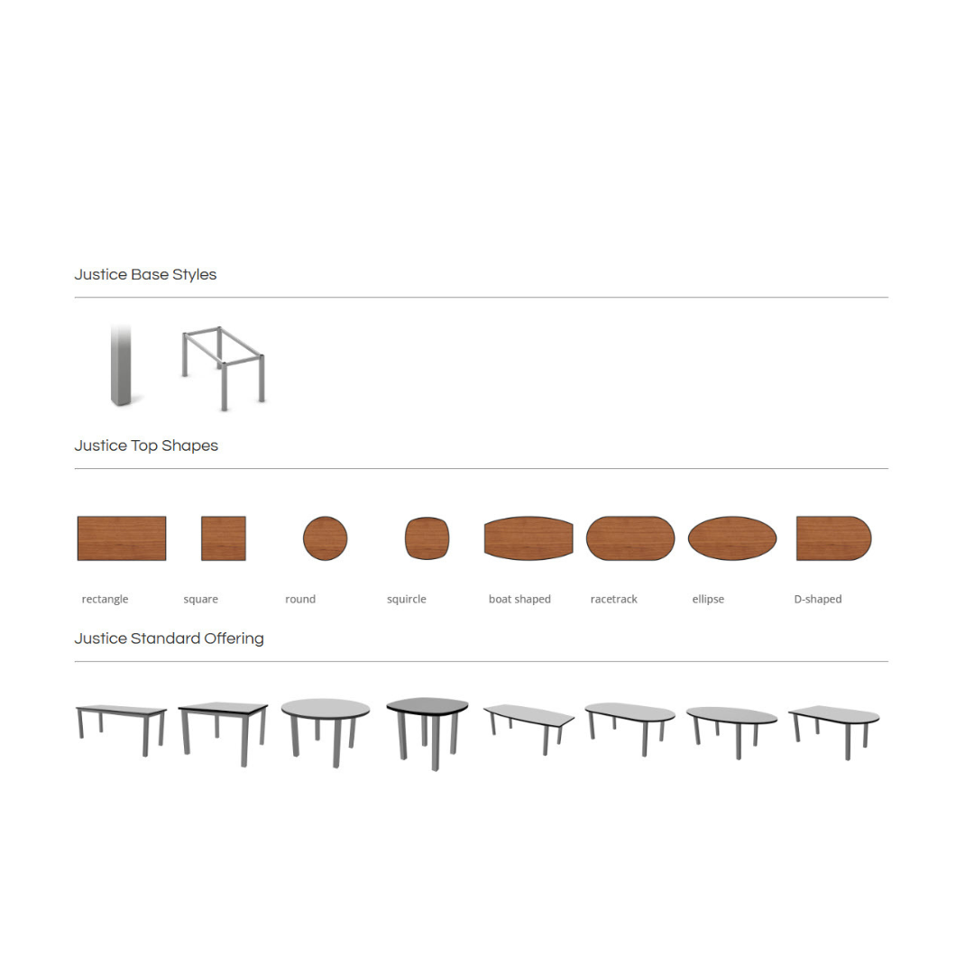 Justice 24" - 96", Multi Shape Available, Table Series (1731/1736/1739) - Image 2