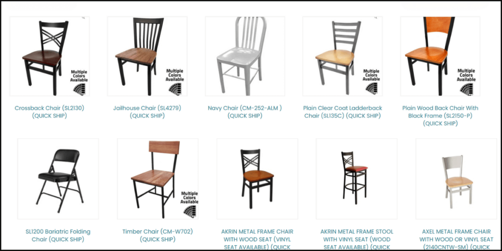 Image displays a variety of chairs, showcasing different styles and designs suitable for diverse settings.