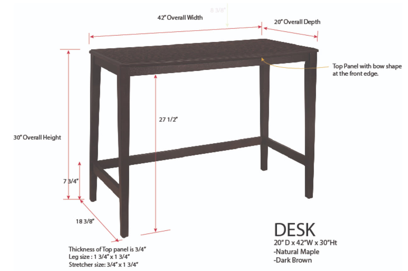 Fordham Desk - Dark Bamboo (HO216) (QUICK SHIP) - Image 3