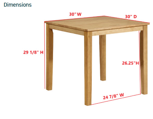 Montclair 30" Dining Table, Natural (D6690-3) (QUICK SHIP) - Image 2