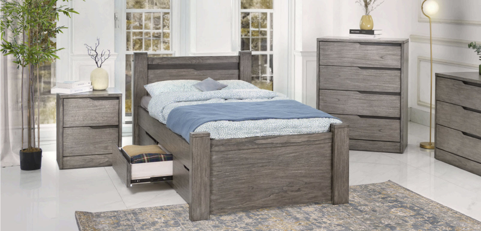 Williamsburg Grey Bed Combo (B4003 SERIES) (Multiple Sizes) (QUICK SHIP) - Image 6