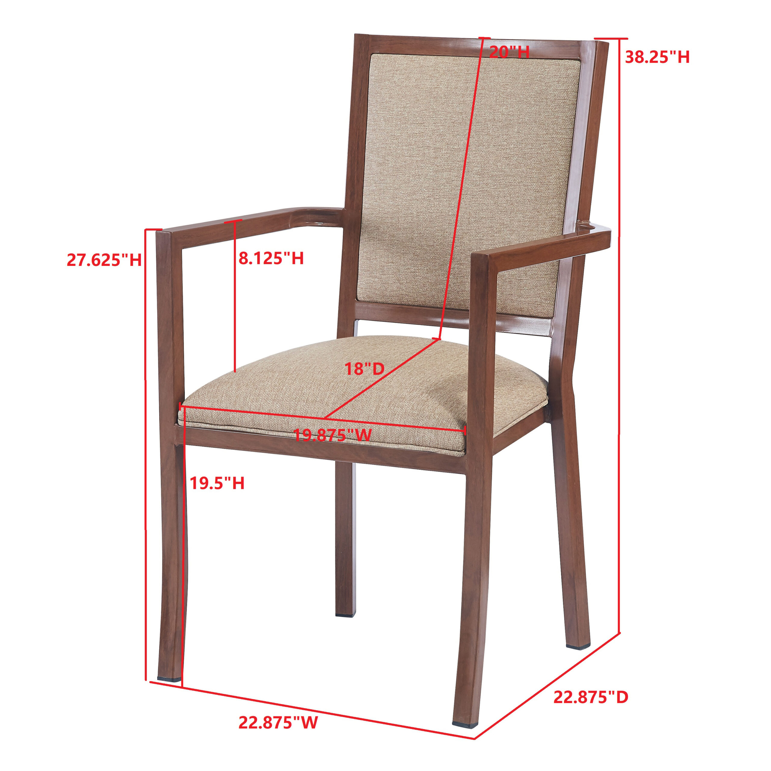 Milan Metal Armchair (Natural) (5281-AC SERIES) - Image 2