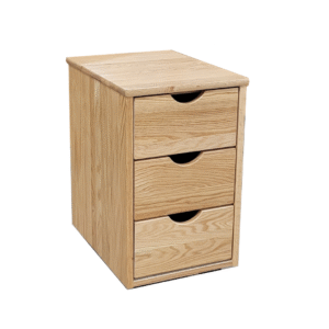 Clayton 3 Drawer Narrow Nightstand (with optional half-moon cut out pulls) (N-PED-3)