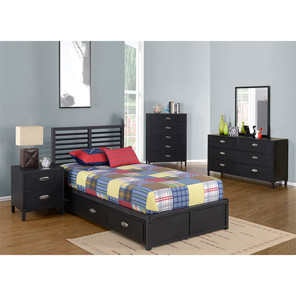 Morris Metal Bed with Slatted Headboard (B049 Series) Quick Ship - Image 2