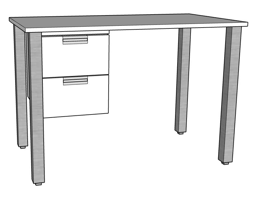 Enso Study Desk with Pedestal (UR-ML-SD) - Image 2