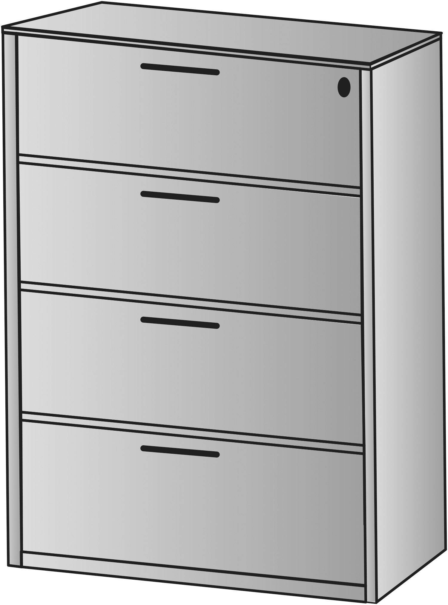 Napa 4 Drawer File (NAP-109 - Multiple Finishes Available) - Image 2