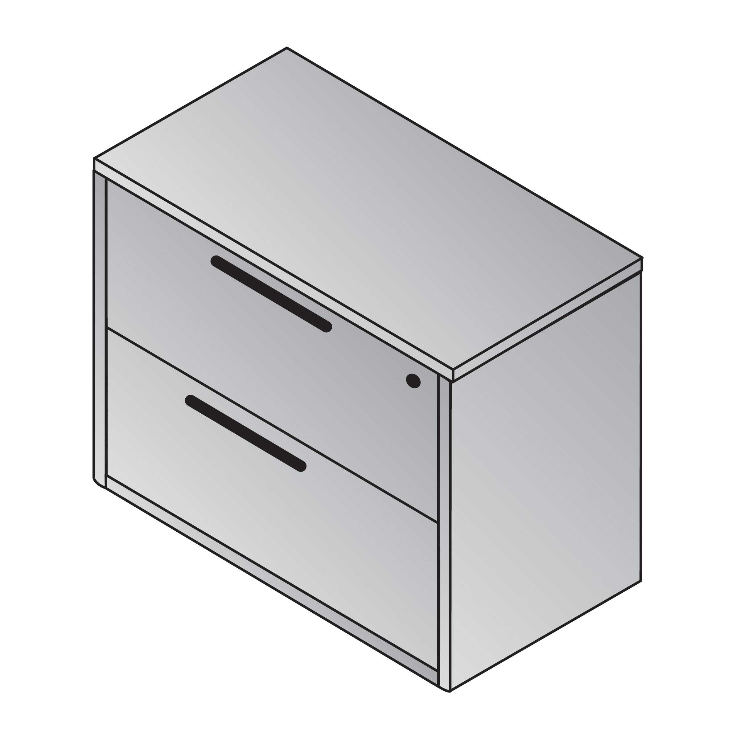 NAPA 2 DRAWER FILE CABINET (NAP-12) Multiple Finishes Available - Image 3
