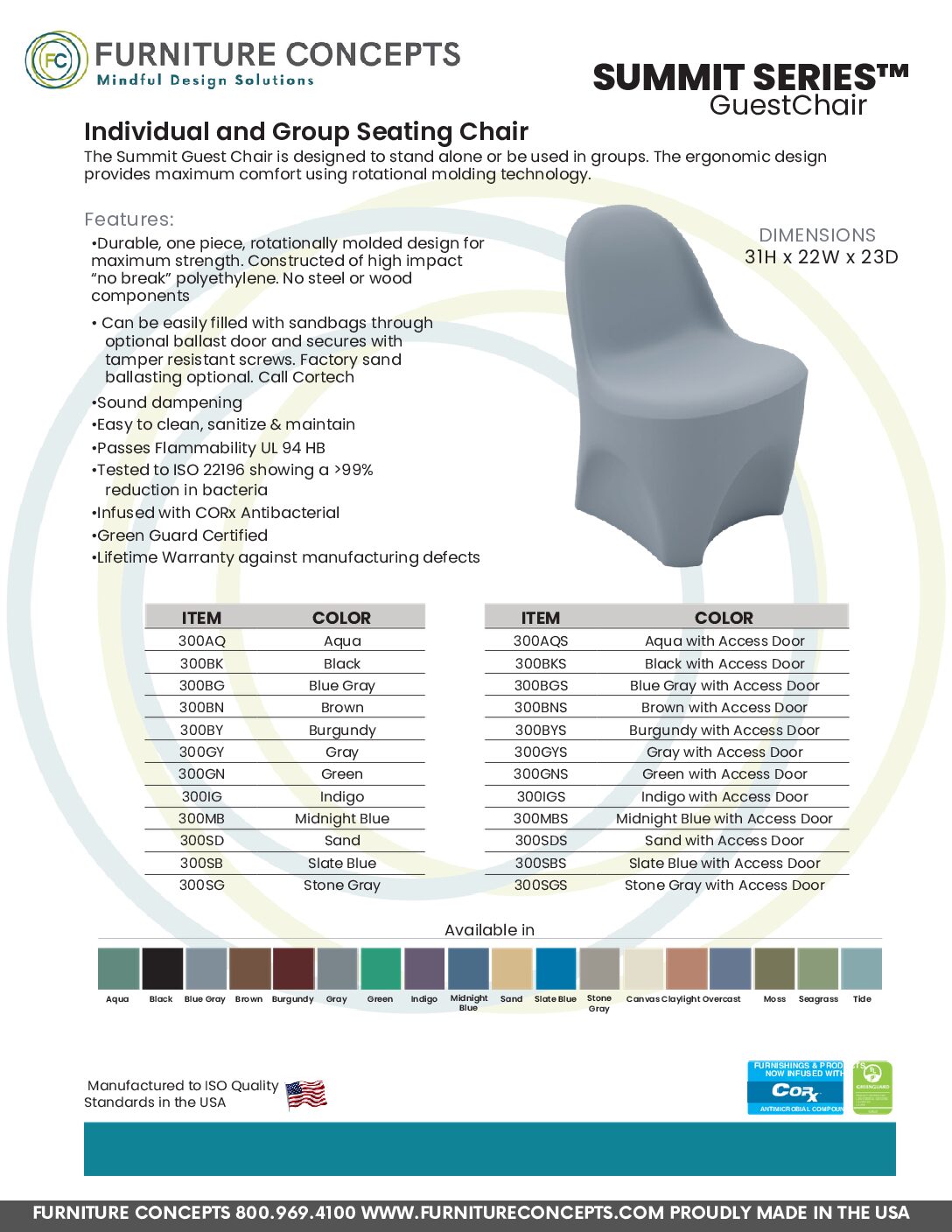 SUMMIT Guest Chair (Multiple Colors Available) (300 Series) - Image 4