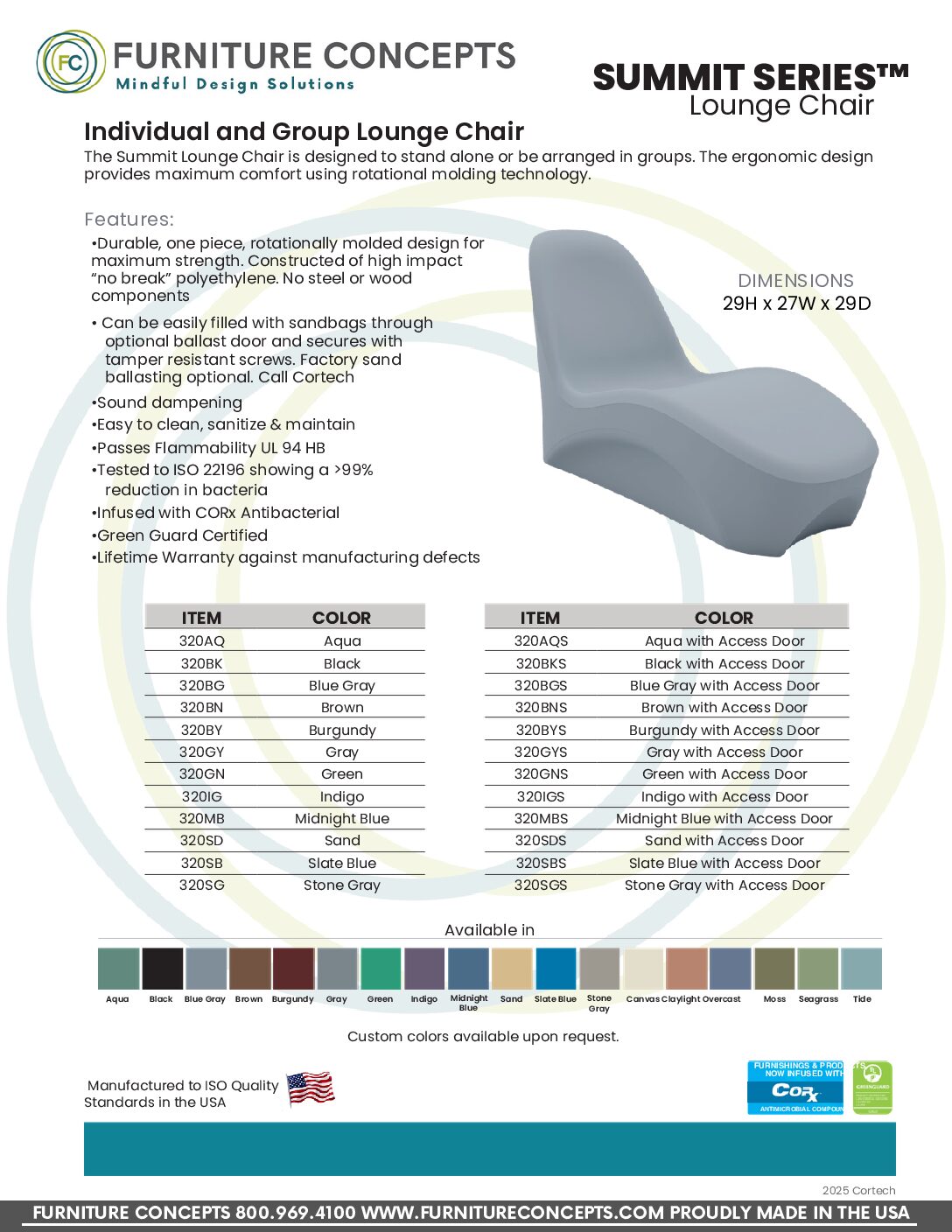 SUMMIT Lounge Chair (Multiple Colors Available) (320 Series) - Image 21